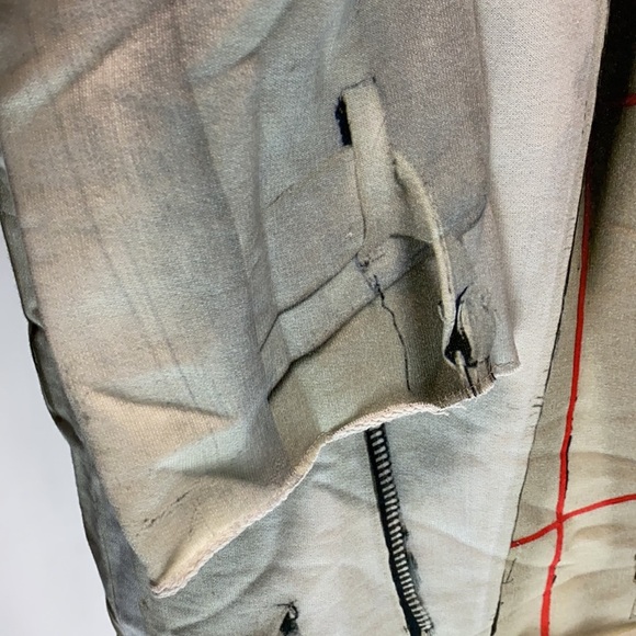 100% MAISON MARTIN MAGIELA OVERSIZED DISTRESSED NECK FAUX ZIP JACKET DESIGN MM6 - Picture 4 of 12